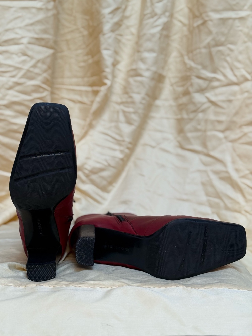 Liz Claiborne Women's Red Leather Mid-Calf Boots. Reheeled & reconditioned! - Picture 7 of 14